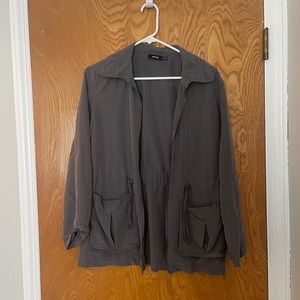 Gray zip up jacket